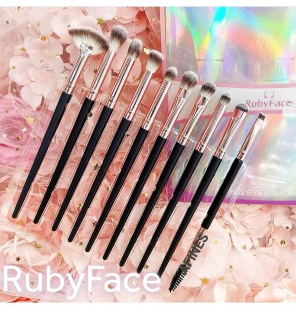 SET DE PINCELES P/OJO (10 PCS) RUBYFACE AF50368