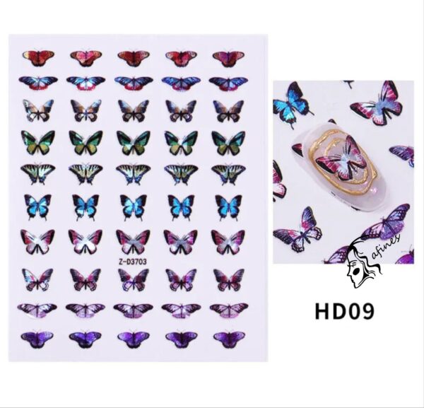 STICKERS DE MARIPOSA  LÁSER P/DECORACIÓN DE UÑAS AF51099 - Image 12