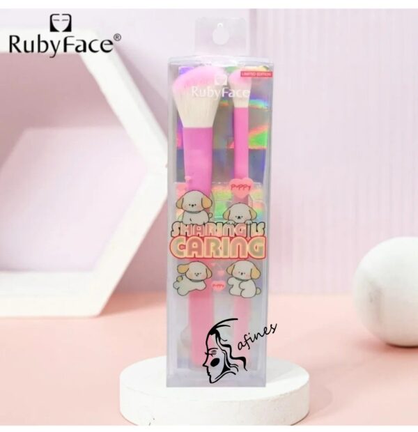 SET DE BROCHAS(2PC) P/MAQUILLAJE RUBYFACE AF61043 - Image 6