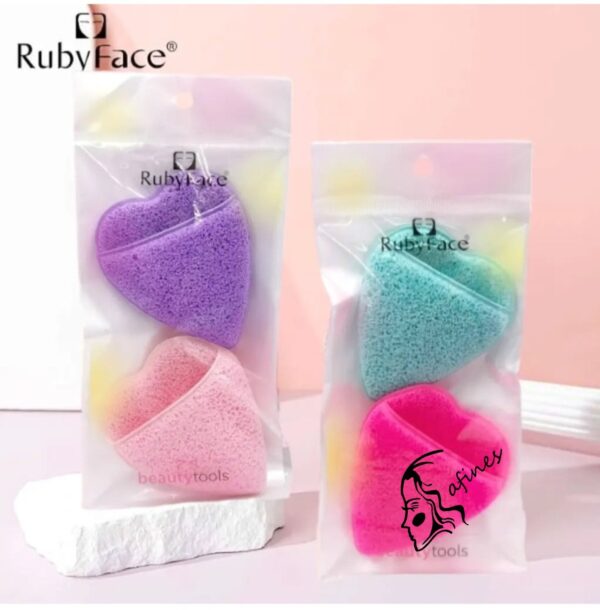 SET DE ESPONJAS (2PC) CORAZÓN RUBYFACE AF51421