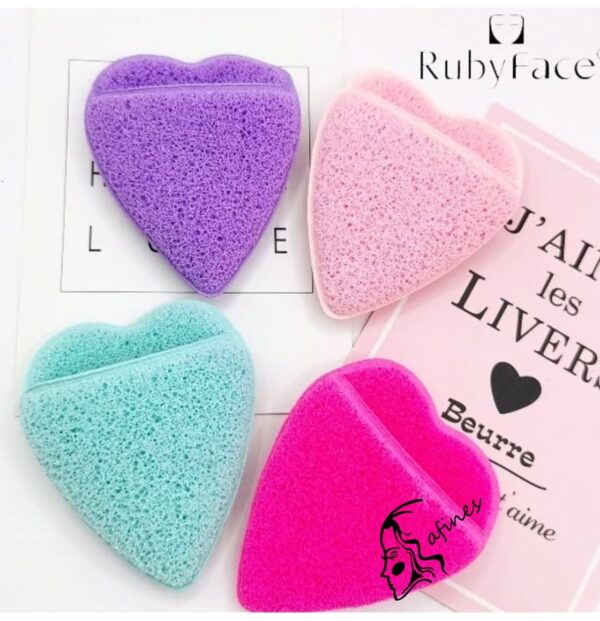 SET DE ESPONJAS (2PC) CORAZÓN RUBYFACE AF51421 - Image 2