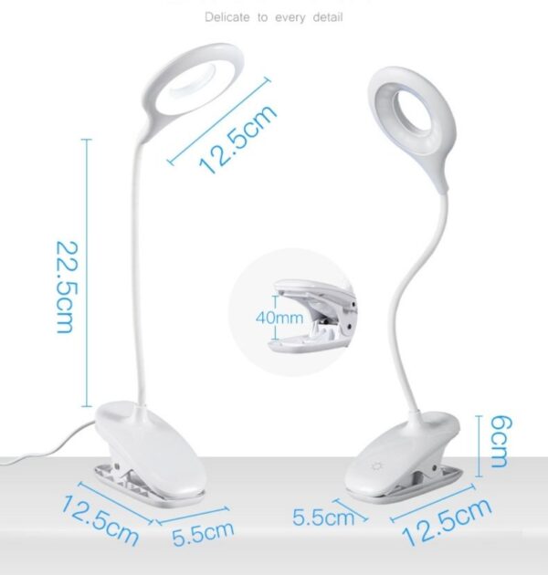 LÁMPARA LED DE ESCRITORIO C/CLIP RECARGABLE USB AF51477 - Image 3