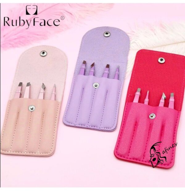 SET DE PINZAS (4PC) C/ESTUCHE RUBYFACE AF51066 - Image 3
