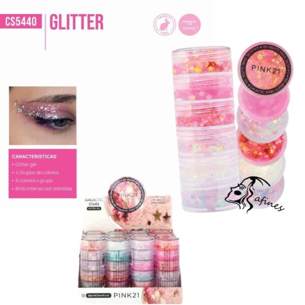 GLITTER EN GEL (6C) PINK21 CS5440