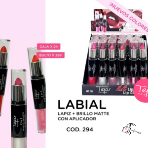 LAPIZ LABIAL BRILLO MATTE C/APLICADOR 2EN1 TEJAR  3952